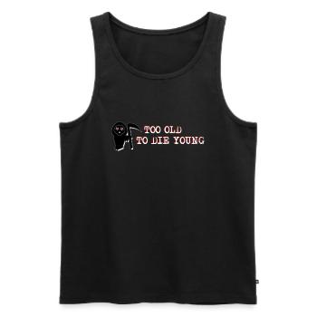 T-Shirt TROP VIEUX AUX JEUNES - Idée cadeau sympa - Débardeur bio Premium Homme - noir - Devant - Michal (187cm)