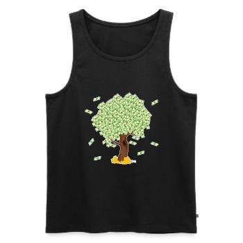 Tshirt Tree of Money Design Pour ceux qui veulent - Débardeur bio Premium Homme - noir - Devant - AI Model Male 178 light (178cm)