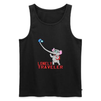 Solo? Alone? Traveler? A Nice Traveling Design - Men's Premium Organic Tank Top - black - Front - AI Model Male 178 light (178cm)