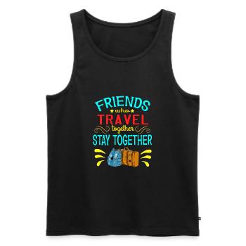 Mit Freunden reisen? Ein schönes reisendes Design - Männer Premium Bio Tank Top - Schwarz - Vorne - AI Model Male 178 light (178cm)