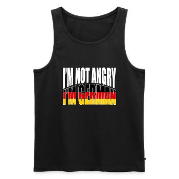 A German Tee For Germans Saying"I'm Not Angry I'm - Men's Premium Organic Tank Top - black - Front - AI Model Male 178 light (178cm)