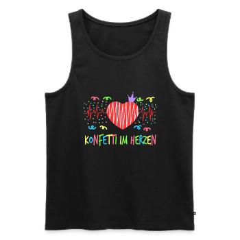 Teeshirt coloré "Konfetti Im Herzen" qui signifie - Débardeur bio Premium Homme - noir - Devant - Michal (187cm)