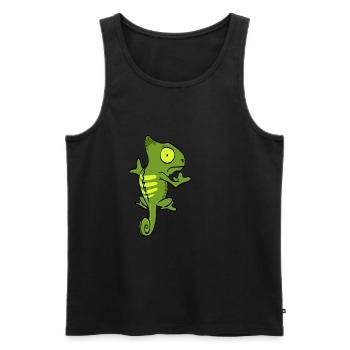 Cute Green Iguana Pet Lizard Reptile Owner Gift - Men's Premium Organic Tank Top - black - Front - AI Model Male 178 light (178cm)