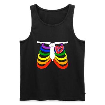 Colorful Rainbow Flag Gay Pride Tshirt Design " - Men's Premium Organic Tank Top - black - Front - AI Model Male 178 light (178cm)