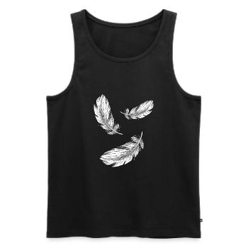 Feathers White Vneck Shirts for Women Native - Men's Premium Organic Tank Top - black - Front - AI Model Male 178 light (178cm)