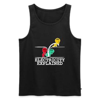 Volt Amp Ohm Électricité Tshirt Design Ampère - Débardeur bio Premium Homme - noir - Devant - Michal (187cm)