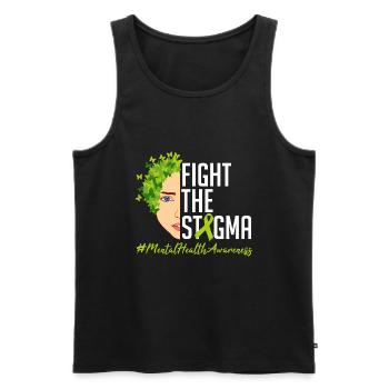 Mental Health Matters End The Stigma TShirt - Männer Premium Bio Tank Top - Schwarz - Vorne - AI Model Male 178 light (178cm)