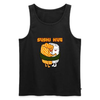 T-shirt "Perfect Sushi Hug Tee" pour les amateurs - Débardeur bio Premium Homme - noir - Devant - AI Model Male 178 light (178cm)