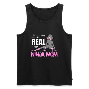 Real Ninja Mom Karate Martial Arts Fencer Ninja - Men's Premium Organic Tank Top - black - Front - AI Model Male 178 light (178cm)