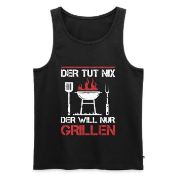 Griller BBQ Grill Grillmeister Grillen Grillparty - Männer Premium Bio Tank Top - Schwarz - Vorne - Michal (187cm)