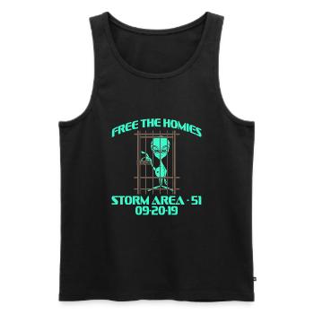 Free The Homies Storm Area 51 09/20/2019 T-shirt - Men's Premium Organic Tank Top - black - Front - AI Model Male 178 light (178cm)