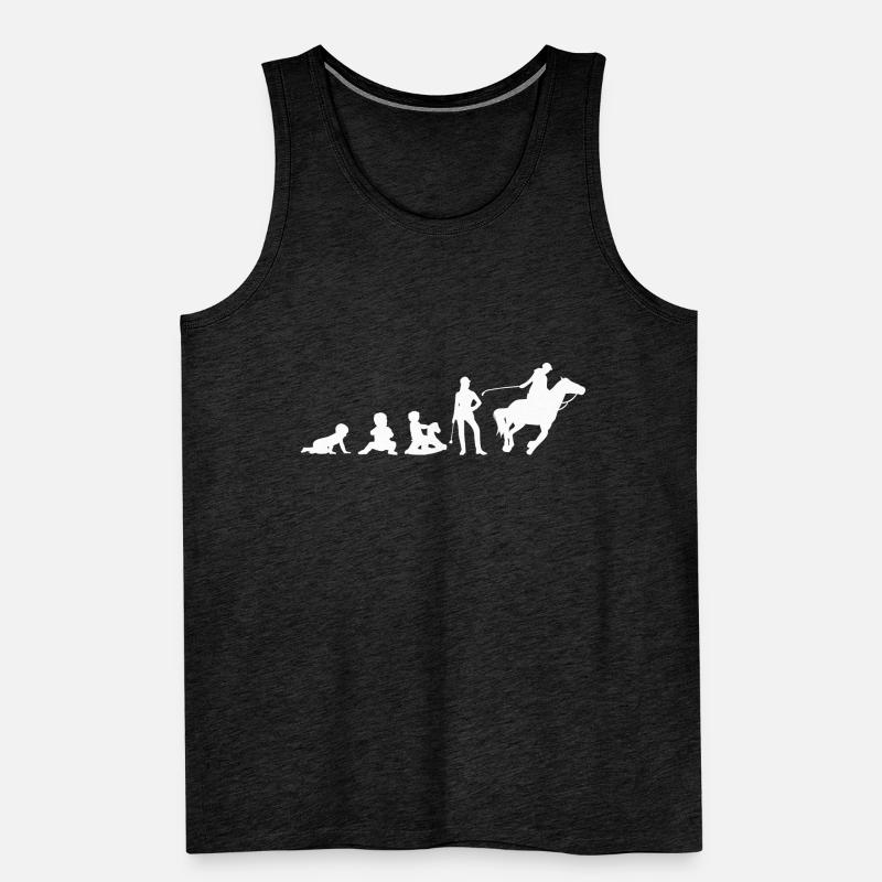 Evolution Das Leben ist besser mit Pferdedesign Männer Premium Bio Tank Top