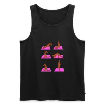 Yoga Leben ist besser mit Pferde Design Horsing - Männer Premium Bio Tank Top - Schwarz - Vorne - Michal (187cm)