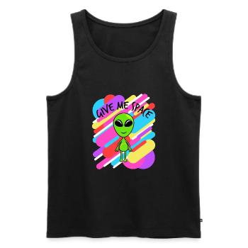 Donnez-moi de l'espace T-shirt coloré Design - Débardeur bio Premium Homme - noir - Devant - AI Model Male 178 light (178cm)