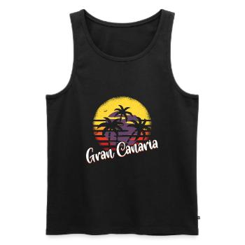 "Gran Canaria Island Spain" T-shirt Design Sun - Débardeur bio Premium Homme - noir - Devant - Michal (187cm)