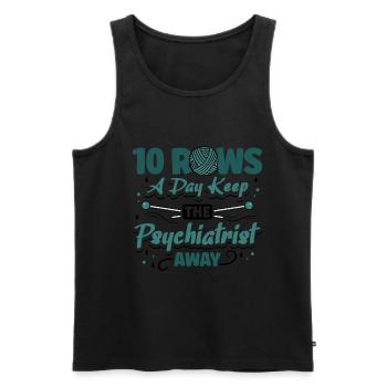 Rows a day keep the psychiatrist away - Männer Premium Bio Tank Top - Schwarz - Vorne - Michal (187cm)