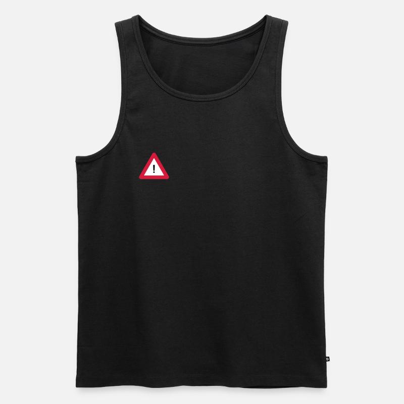 Warndreieck - Männer Premium Bio Tank Top - Schwarz