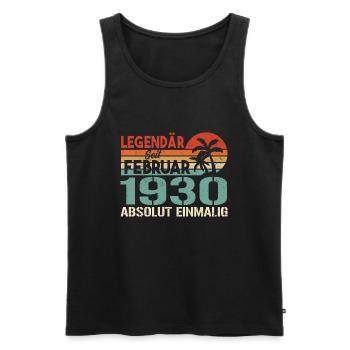 Birthday Gift - Vintage February 1930's - Men's Premium Organic Tank Top - black - Front - Michal (187cm)