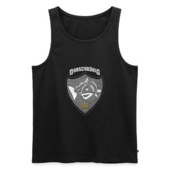 Dorschkönig - Das Dorsch T-Shirt - Männer Premium Bio Tank Top - Schwarz - Vorne - Michal (187cm)