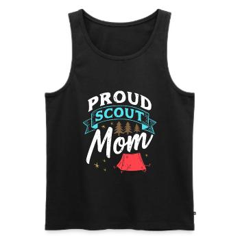 Fière maman scoute - Débardeur bio Premium Homme - noir - Devant - AI Model Male 178 light (178cm)