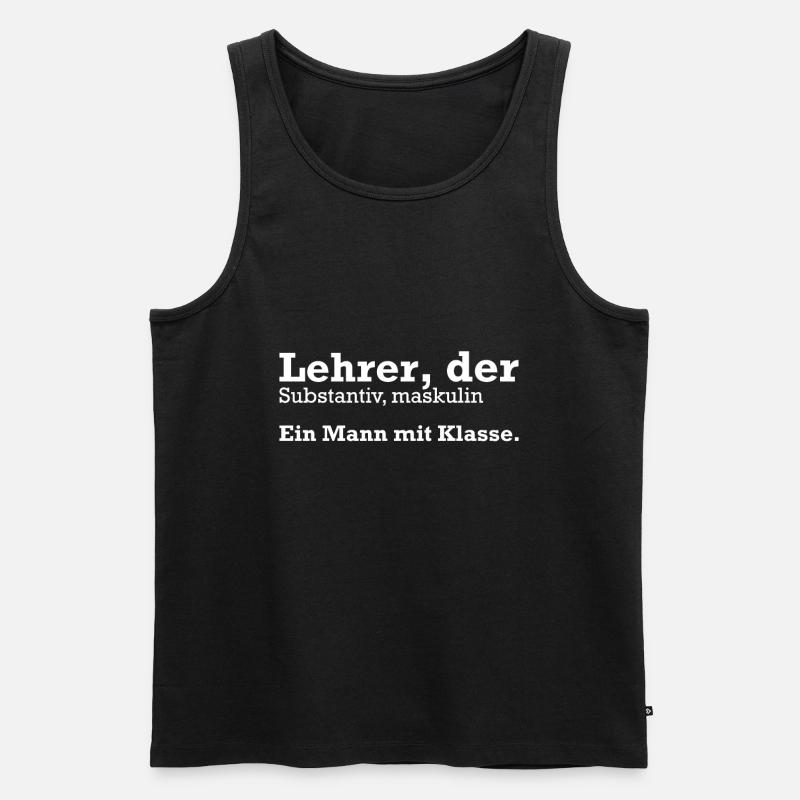 Lehrer Ein Mann mit Klasse - Männer Premium Bio Tank Top - Schwarz