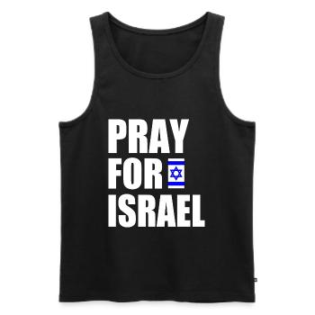 Pray for israel - Men's Premium Organic Tank Top - black - Front - Michal (187cm)