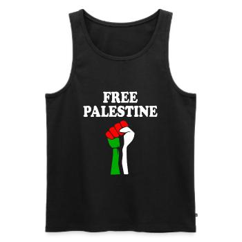 Free palestine - Débardeur bio Premium Homme - noir - Devant - Michal (187cm)