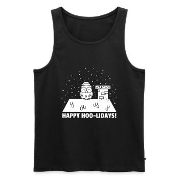 Happy Hoo-lidays - Men's Premium Organic Tank Top - black - Front - Michal (187cm)