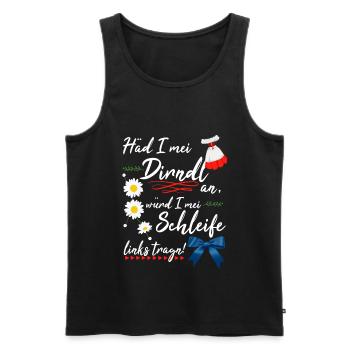 Dirndl Damen Tracht Bayern Lustig - Männer Premium Bio Tank Top - Schwarz - Vorne - Michal (187cm)