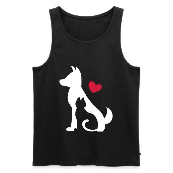 Heart for dogs and cats - heart for dogs and cats <3 - Men's Premium Organic Tank Top - black - Front - Michal (187cm)