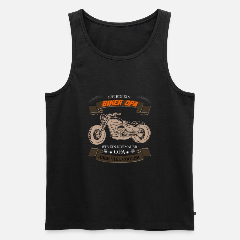 Biker Opa - Männer Premium Bio Tank Top - Schwarz