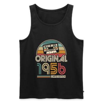 Born in 1956 Vintage Birthday Retro - Men's Premium Organic Tank Top - black - Front - Michal (187cm)