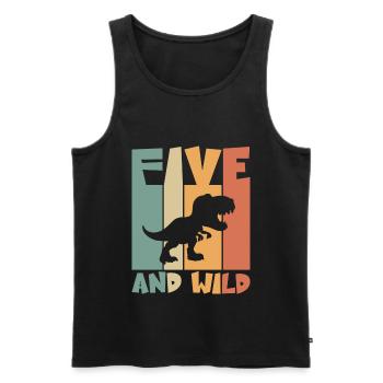 5 birthday Dino 5 years children's birthday - Men's Premium Organic Tank Top - black - Front - AI Model Male 178 light (178cm)