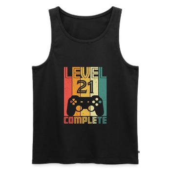 21st Birthday Gamer Level 21 Complete 21 years - Men's Premium Organic Tank Top - black - Front - AI Model Male 178 light (178cm)