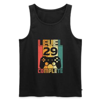 29th Birthday Gamer Level 29 Complete 29 years - Men's Premium Organic Tank Top - black - Front - AI Model Male 178 light (178cm)