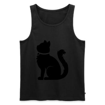 Flauschige Katze / fluffy cat - Männer Premium Bio Tank Top - Schwarz - Vorne - AI Model Male 178 light (178cm)