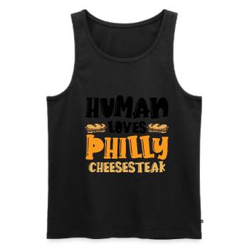 Philly Breakfast Sandwich - Männer Premium Bio Tank Top - Schwarz - Vorne - Michal (187cm)