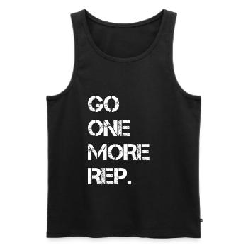 Go One More Rep - Men's Premium Organic Tank Top - black - Front - AI Model Male 178 light (178cm)