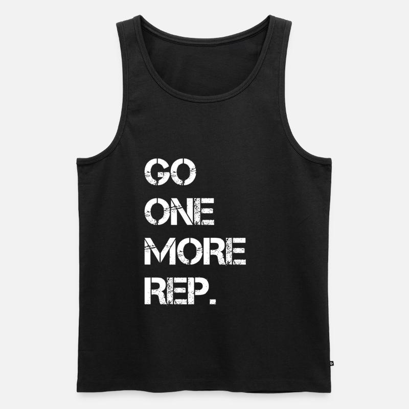 Go One More Rep - Männer Premium Bio Tank Top - Schwarz