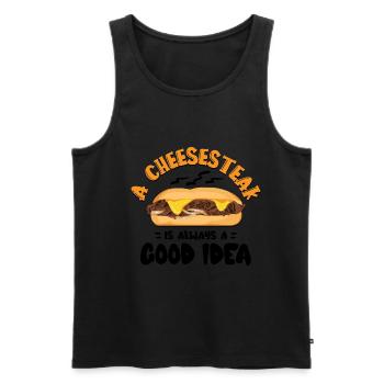 Philly Breakfast Sandwich - Männer Premium Bio Tank Top - Schwarz - Vorne - Michal (187cm)