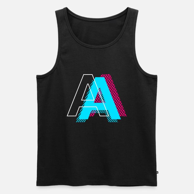 Pop Art Buchstabe A Geschenk - Männer Premium Bio Tank Top - Schwarz
