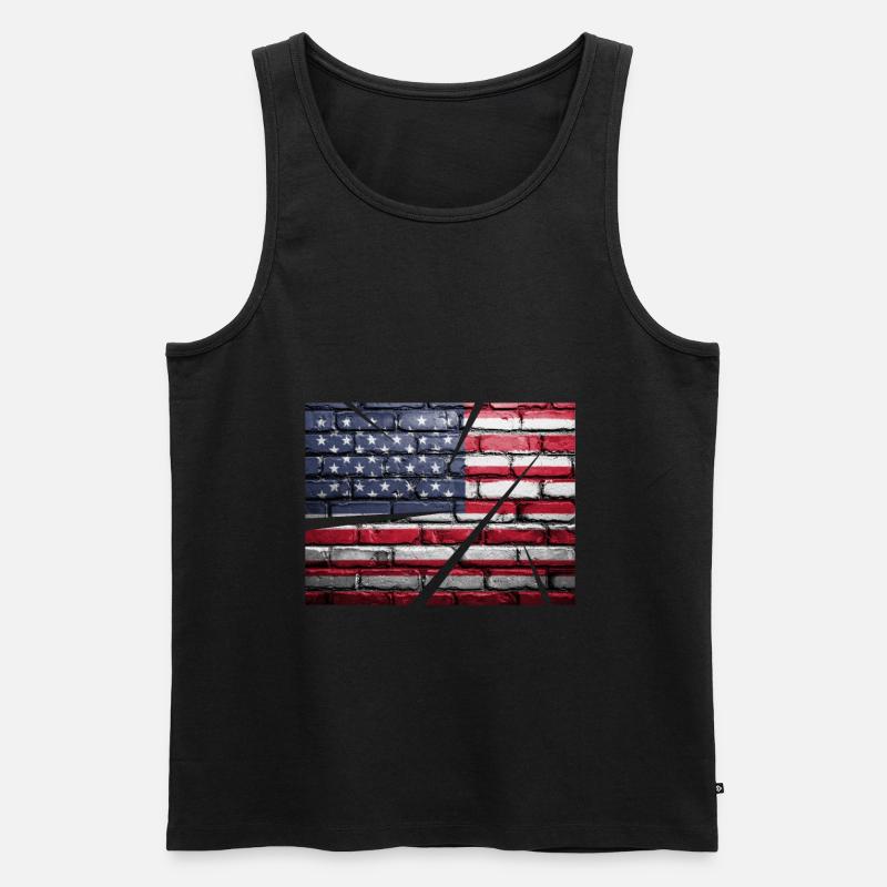 USA - Männer Premium Bio Tank Top - Schwarz