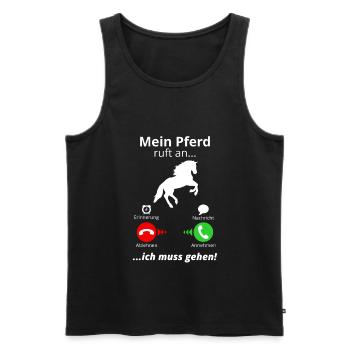 Cheval va à cheval fille drôle équitation écurie - Débardeur bio Premium Homme - noir - Devant - Michal (187cm)