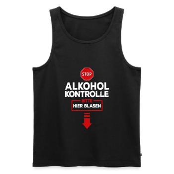 Alkoholkontrolle Suff Party Gruppe Alkohol Blasen - Männer Premium Bio Tank Top - Schwarz - Vorne - AI Model Male 178 light (178cm)