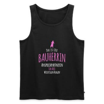 Bauherrin Bauherren Hausbau Geschenk Baustelle - Männer Premium Bio Tank Top - Schwarz - Vorne - Michal (187cm)