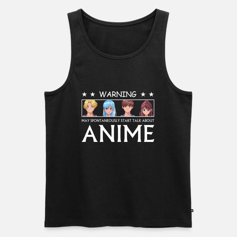 WARNING ANIME - Männer Premium Bio Tank Top - Schwarz