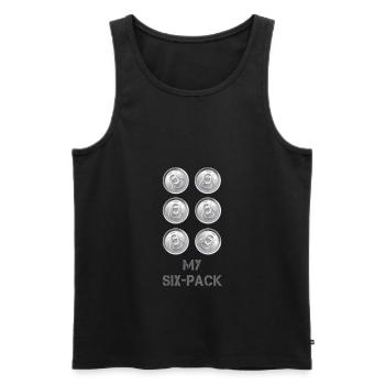 mon sixpack, bière en conserve, estomac, muscles - Débardeur bio Premium Homme - noir - Devant - Michal (187cm)