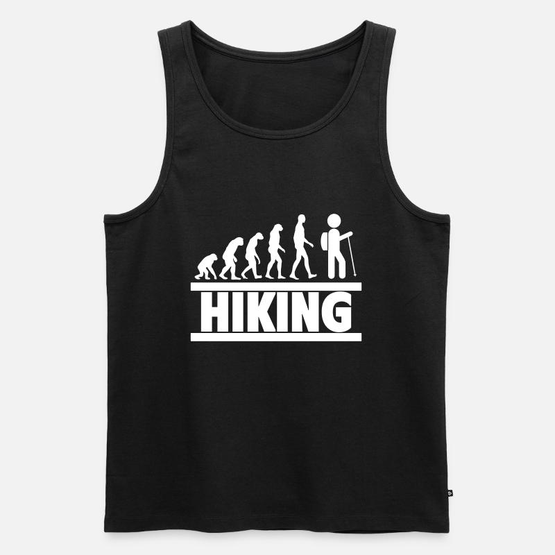 Evolution des Wanderers Für leidenschaftliche - Männer Premium Bio Tank Top - Schwarz