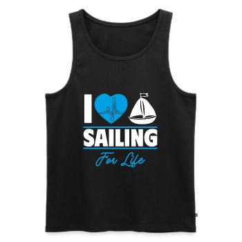 Segeln ist mein Leben,Geschenkidee - Männer Premium Bio Tank Top - Schwarz - Vorne - Michal (187cm)