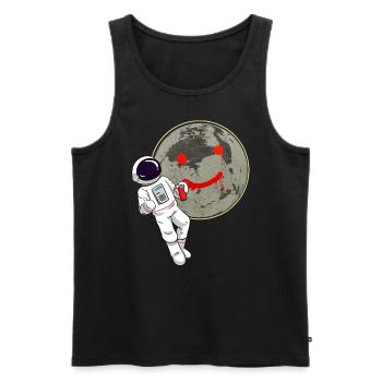 Astronaut Moon Graffiti Sprayer - Men's Premium Organic Tank Top - black - Front - AI Model Male 178 light (178cm)